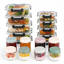 Relaxdays Frischhaltedose transparent 1,04 l 18-teiliges Set