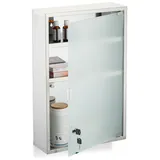 Relaxdays Medizinschrank mit Glastür Silber,Transparent