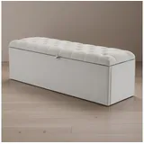 BlingBin Bettbank Polsterbank mit Stauraum und Deckel auch als Garderobenbank geeignet (1er Set, 1-St., 1pcs), Truhenbank, Aufbewahrungsbank für Wohnzimmer, Schlafzimmer grau 141 cm x 47 cm x 41.5 cm