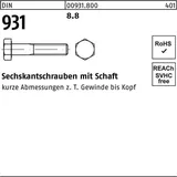 Hörger & Geßler DIN 931 Sechskant-Schaftschraube M12x180 Stahl 8.8 blank
