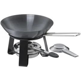 Kela Mini-Woks mit Rechaud 2er Set JOY, Ø 18 cm - Stahl - Edelstahlgriff - mit Pastenbrenner - 2er Set