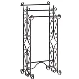Beliani Handtuchständer Schwarz Metall Mit 3 Stangen Antik Optik Vintage Retro Stil Badezimmer Schlafzimmer Wohnzimmer Dekoration