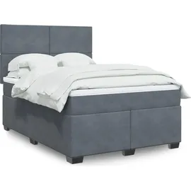 vidaXL Boxspringbett 140 x 200 cm Dunkelgrau