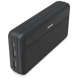 Hama Power Pack Pocket 20 20000mAh, Ausgänge: 2x USB-A, Anthrazit