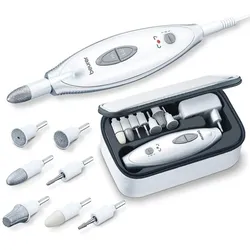 Beurer Maniküre-/ Pediküre-Set, elektrische Nagelfeile mit 7 Aufsätzen