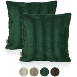 Lycce 2er Set Kissenbezug aus trendigem Cordstoff (50 x 50 cm)