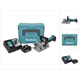 Makita DPJ 180 RG1J Akku Nutfräse 18 V 100 mm + 1x Akku 6,0 Ah + Ladegerät + Makpac