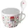 Boltze home Weihnachtstasse Jumbo mit Deckel und Löffel Monti, 600 ml, Muster:Muster 1