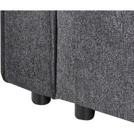 Beliani Eckcouch Stoff 3-Sitzer Grau