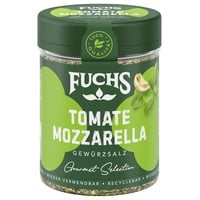 Fuchs Gourmet Selection Mediterran – Tomate Mozzarella Gewürzzubereitung, nachfüllbares Tomate Mozzarella Gewürz, Gewürzmischung mit Kräutern, für vielfältige Mozzarella-Variationen, vegan, 80 g