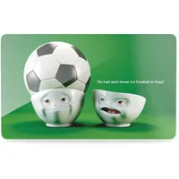 Fiftyeight PRODUCTS / Frühstücksbrettchen „Fussball im Kopp" (Resopal, 23 x 14 x 0.5 cm, Grün & Weiß, Made in Germany