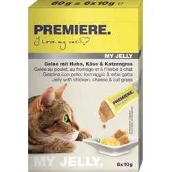 PREMIERE MyJelly Huhn,Käse&Katzengras 6x10g