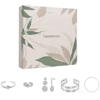 Heideman Schmuck-Adventskalender Summerbox Athen silberfarben, Schmuckset mehrteilig Schmuck für Frauen - 5 Schmuckstücke silberfarben