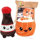 JoyToy Joy Toy - Yummis Together Uramaki und SOYA - 2 Plüsch 15 cm in Take Away Plüsch Tasche 21x21 cm