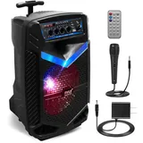 Pyle Audio Pyle PA Bluetooth Lautsprecher – Karaoke Maschine mit Karaoke Mikrofon, 400W, Musikbox Bluetooth Box, Partybox, Rechargeable, 8” Subwoofer, 1” ...
