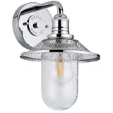 Elstead Lighting Wandleuchte Wandlampe Badezimmerleuchte Stahl Glas klar Chrom IP44 H 30 cm