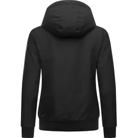 Ragwear Damen warme wasserdichte Winterjacke Outdoorjacke mit Kapuze Nuggie Melange Black Gr. XS - XS