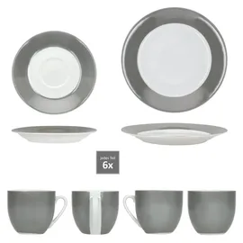 Mambocat Variant Grau Kaffeeservice 18-tlg. grau/weiß