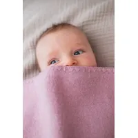 Engel Natur, Baby Fleece Decke mit Muschelkante, 100% Wolle (kbT) (80x100 cm, Rosenholz Melange)