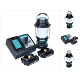 Makita DMR 056 RA Akku Radio 18 V FM DAB+ mit Laterne 360° Taschenlampe IP65 + 2x Akku 2,0 Ah + Ladegerät