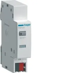 Hager TXF121 KNX-Schnittstelle für elektrische Energiezähler.Die Zählerschnittstelle überträgt alle Messdaten von Hager Energiezähler mit
