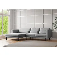 Fun Möbel Ecksofa Designersofa AGADA in Stoff Verita Hellgrau