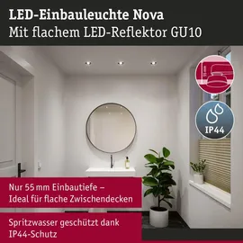 Paulmann Nova 3 Einbauleuchte Schwarz matt
