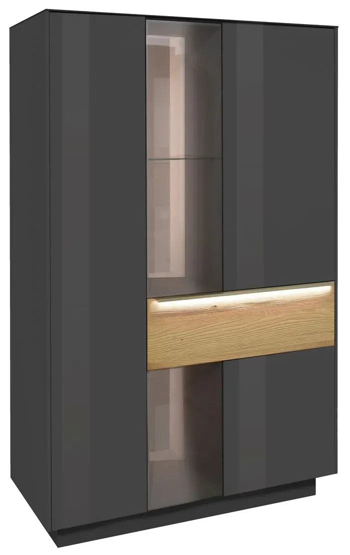 Mäusbacher Highboard Nova Glas Grau Anthrazit