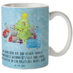 Mr. & Mrs. Panda Tasse Weihnachten Smörle – Eisblau – Geschenk, Kaffeebecher, Büro Tasse, Ta, Keramik blau