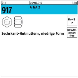 Reyher Hutmutter 100er Pack Sechskanthutmutter DIN 917 niedrige FormM5 A 1/A 2 50 Stüc