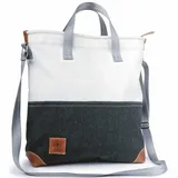 360 Grad 360° grad Ahoi Schultertasche Segeltuch grau weiß | L