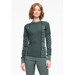 Funktionsshirt KARI TRAA, Herren, Gr. XS, grün, 100% Wolle, Jacquardmuster, Langarm, Shirts, mit atmungsaktiver Wolle