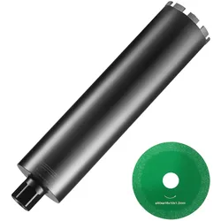 VEVOR Diamantbohrkrone Kernbohrer, 108 mm Nass-Diamant-Kernbohrer, 355 mm Bohrtiefe Betonkernbohrer mit Sägeblatt, 1-1/4 Zoll-7 Innengewinde, Laserschweißen, Diamant-Nasskernbohrer für Betonziegel