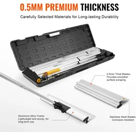 Vevor Trockenbau-Spachtelklingen-Set, 254/406/610/813/1016 mm Spachtelklingen + 862-2072 mm Verlängerungsgriffstange, Edelstahlmesser, Spachtelwerkzeuge, für Gipskarton/wandplatten/gipskartonplatten