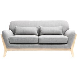 Sofa skandinavisch 2 Plätze Grau Holzbeine YOKO