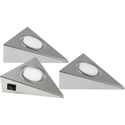 HEITRONIC Unterschrankleuchte "Genua", silber (silberfarben), B:13,5cm H:4,5cm T:13,7cm, Lampen, Küchenlampe, Küchenbeleuchtung, mit Schalter, Gehäuse aus Edelstahl