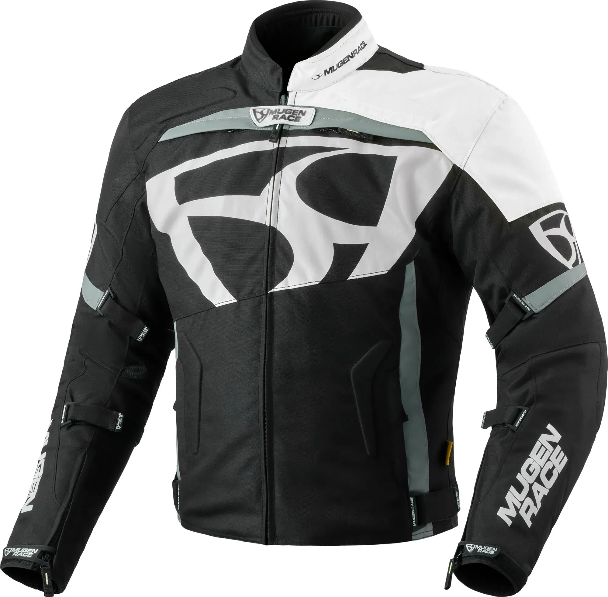 MUGENRACE Aggressore-T wasserdichte Motorrad Textiljacke, schwarz-weiss, Größe 3XL für Männer