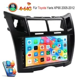 ESSGOO Für Toyota Yaris XP90 2005-2012 CarPlay Android 15 Autoradio GPS Navi Autoradio (RDS, 4+64GB(optional), Digitalradio (DAB), FM, USB- und Type-C, Carplay Android Auto Bluetooth EQ USB GPS Navi WIFI Touchscreen) schwarz