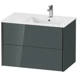 Duravit XViu Waschtisch-Unterschrank XV41590B238 81x48x56cm, 2 Schubkästen, Becken rechts, schwarz matt, dolomiti grey hochglanz