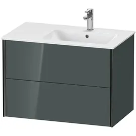 Duravit XViu Waschtisch-Unterschrank XV41590B238 81x48x56cm, 2 Schubkästen, Becken rechts, schwarz matt, dolomiti grey hochglanz