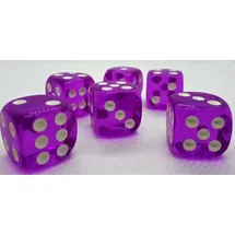 Dice4friends 70734 - Würfelset D6 Transparent: Purple (12)