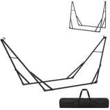 ComfortXL Hängemattengestell, Schwarz, Metall, 290x100x78 cm, Gartenmöbel, Hängematten