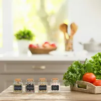 Relaxdays Gewürzgläser 12er Set, Gewürzdosen Glas, 50 ml, mit