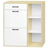 Woltu Schuhschrank Schuhkipper 2 Klappfächern, Schublade Schuhregal Schuhständer