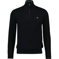 GANT Troyer »CLASSIC COTTON HALF ZIP«, mit gerippten Details, Gr. L, BLACK, - 53553534-L