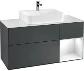 V&B Waschtischunterschrank Wandbeleuchtung Finion 120cm, Pl w m, Rg r g w La, md bl. m Lac