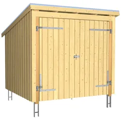 Gartenhaus PLUS "Nordic", beige (natur), Holz, Gartenhäuser, Fahrradunterstand mit Doppeltür, inkl. Dachpappe/Aluleisten/H-Füße