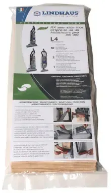 Lindhaus 032620019 Staubsaugerbeutel im Set 10 Papierfilterbeutel und 3 Filter
