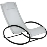 Outsunny Garten-Schaukelstuhl Zero Gravity, Ergonomischer Gartenstuhl mit Kissen und atmungsaktivem Stoff für den Innen- und Außenbereich, 105x62x88 cm, Grau