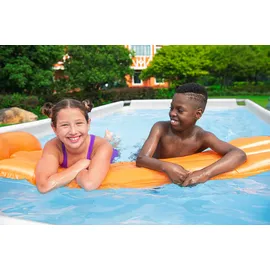 BESTWAY Power Steel Frame Pool Set 549 x 274 x 122 cm inkl. Filterpumpe grau Rattanoptik